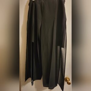 Black Women's Layered Sheer Panel Skirt